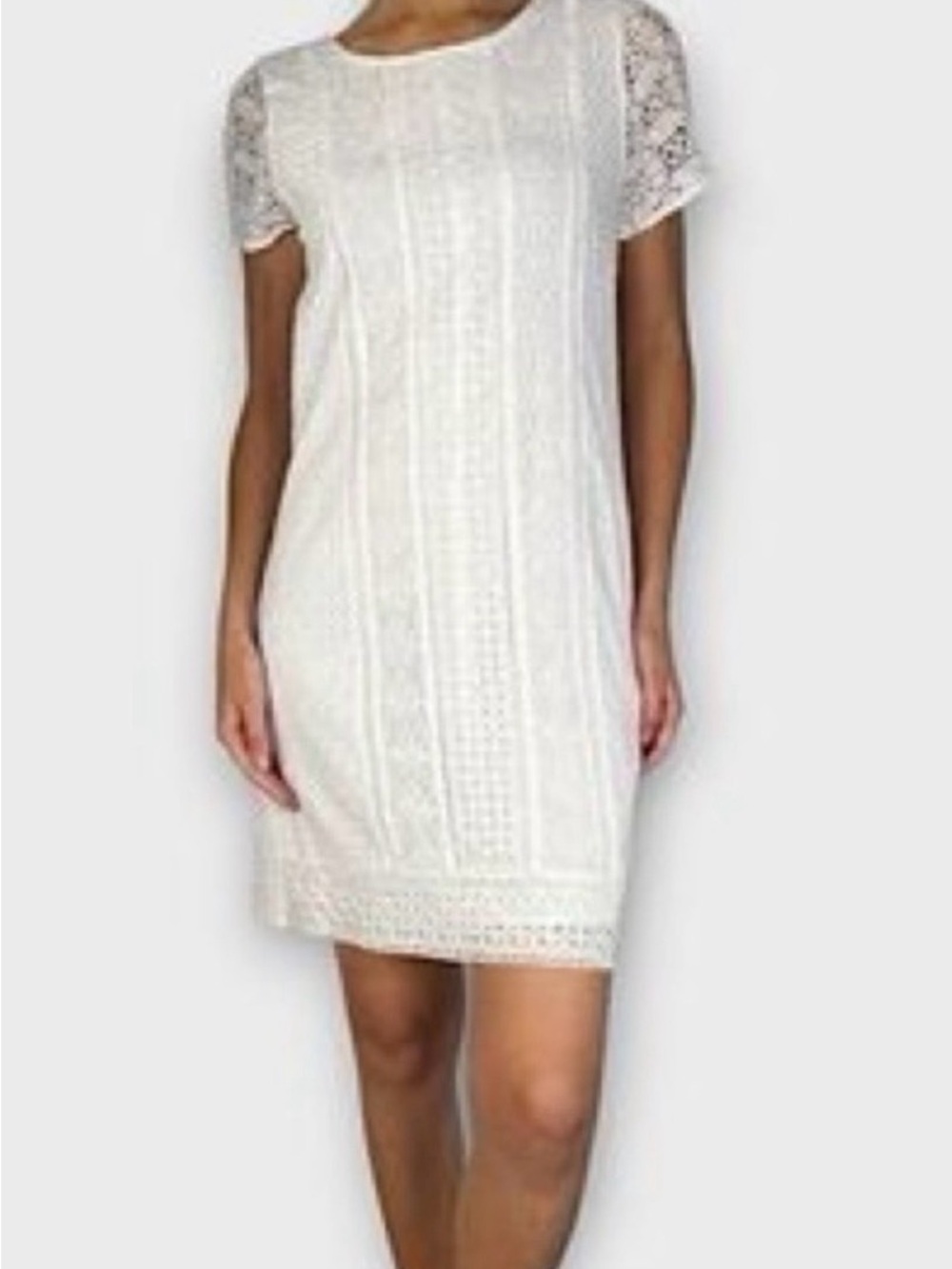 Abercrombie & Fitch White Lace Eyelet Shift Dress XL